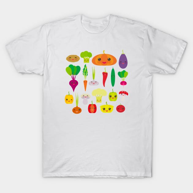 Kawaii vegetables T-Shirt by EkaterinaP